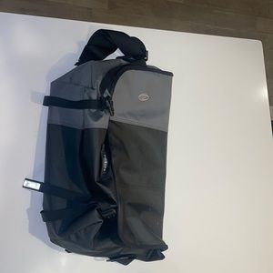 Timbuk 2 messenger bag. Large. Holds 17” laptop easily and so much more.